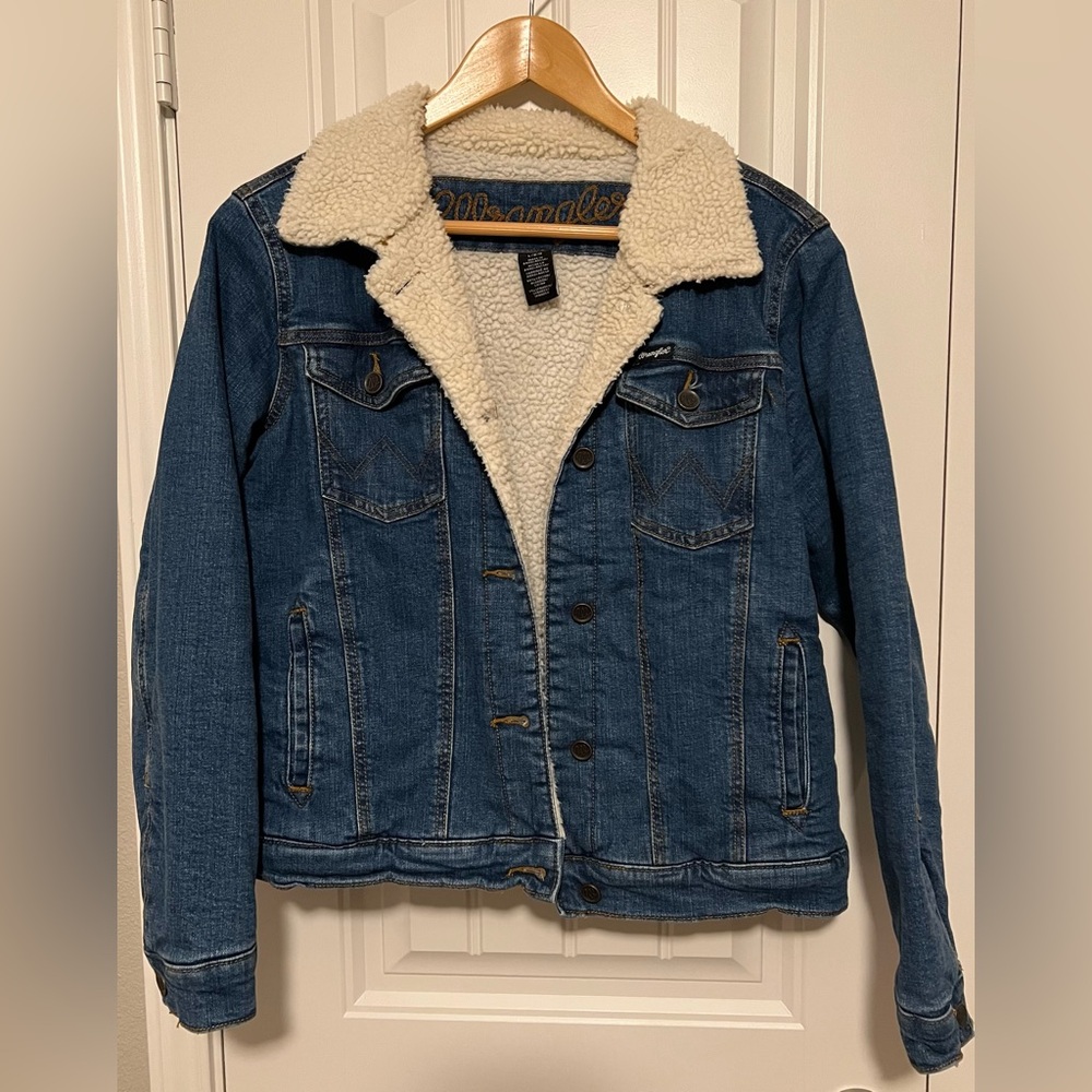 Wrangler Retro Sherpa Lined Denim Jacket Women’s Western Size Large